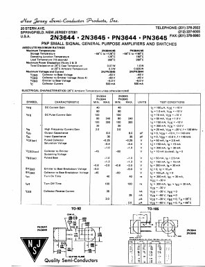 PN3644 Datasheet PDF New Jersey Semiconductor