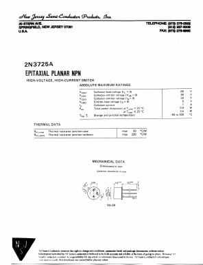 2N3725A Datasheet PDF New Jersey Semiconductor