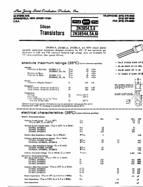 2N3856 Datasheet PDF New Jersey Semiconductor
