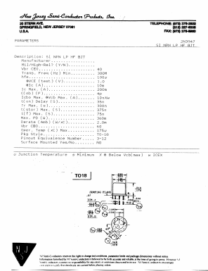 2N3947 Datasheet PDF New Jersey Semiconductor