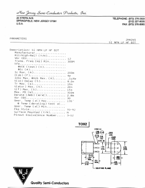 2N4265 Datasheet PDF New Jersey Semiconductor