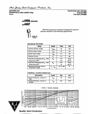 2N4406 Datasheet PDF New Jersey Semiconductor