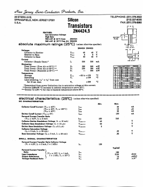 2N4424 Datasheet PDF New Jersey Semiconductor