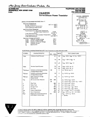 2N4896 Datasheet PDF New Jersey Semiconductor