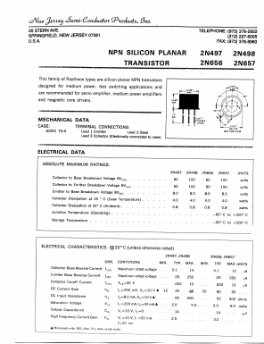 2N657 Datasheet PDF New Jersey Semiconductor
