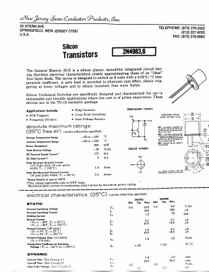 2N4986 Datasheet PDF New Jersey Semiconductor