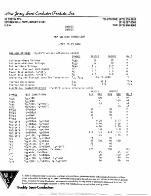 2N5022 Datasheet PDF New Jersey Semiconductor
