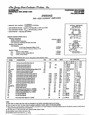 2N5042 Datasheet PDF New Jersey Semiconductor