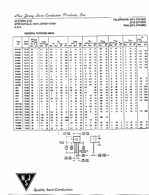 MPF104 Datasheet PDF New Jersey Semiconductor