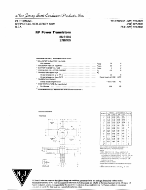 2N6104 Datasheet PDF New Jersey Semiconductor