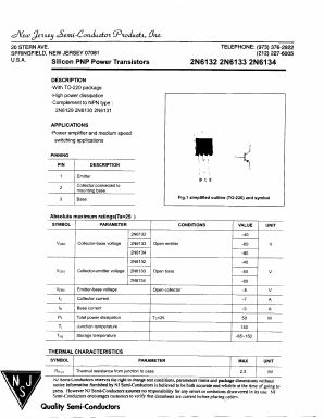 2N6133 Datasheet PDF New Jersey Semiconductor