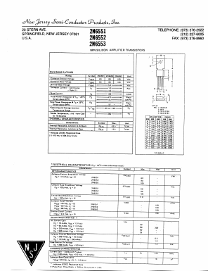 2N6553 Datasheet PDF New Jersey Semiconductor