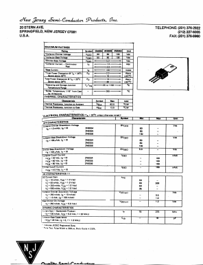 2N6554 Datasheet PDF New Jersey Semiconductor