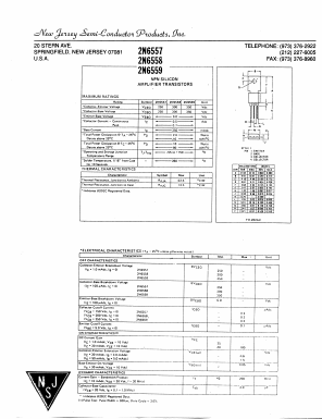 2N6557 Datasheet PDF New Jersey Semiconductor