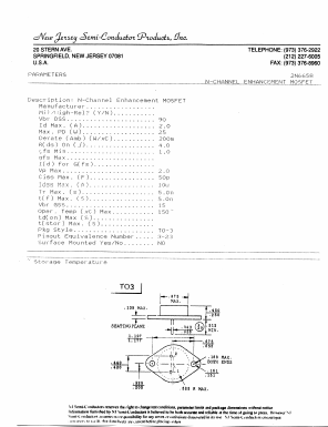 2N6658 Datasheet PDF New Jersey Semiconductor