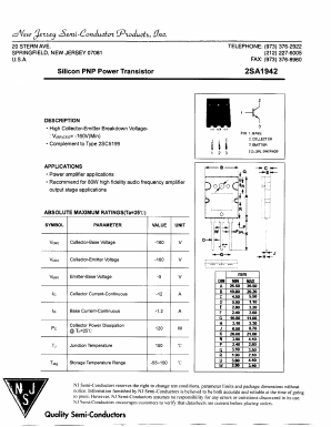 2SA1942 Datasheet PDF New Jersey Semiconductor