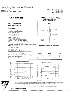 30KP39 Datasheet PDF New Jersey Semiconductor