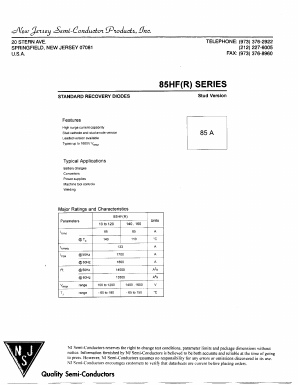 85HF20 Datasheet PDF New Jersey Semiconductor