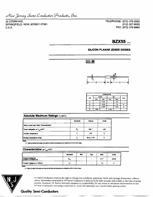 BZX55/C110 Datasheet PDF New Jersey Semiconductor