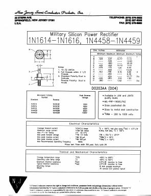 1N1616 Datasheet PDF New Jersey Semiconductor