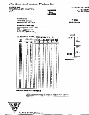 1N5952D Datasheet PDF New Jersey Semiconductor