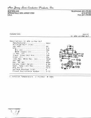 2N3107 Datasheet PDF New Jersey Semiconductor