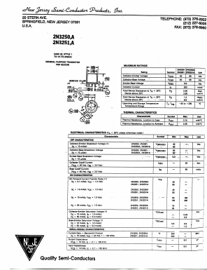 2N3250A Datasheet PDF New Jersey Semiconductor