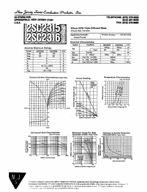 2SC2316 Datasheet PDF New Jersey Semiconductor