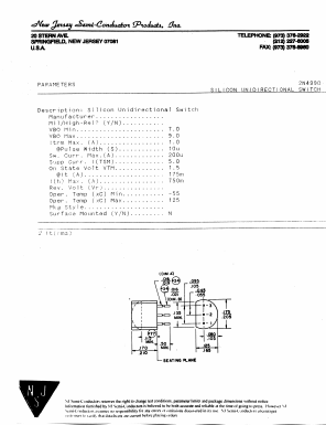 2N4990 Datasheet PDF New Jersey Semiconductor
