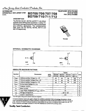BD710 Datasheet PDF New Jersey Semiconductor