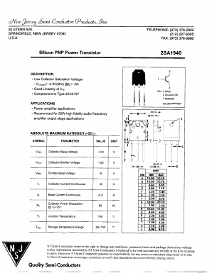 A1940 Datasheet PDF New Jersey Semiconductor