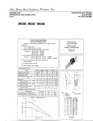 2N6387 Datasheet PDF New Jersey Semiconductor