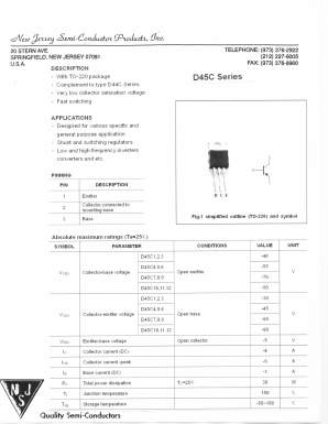 D45C Datasheet PDF New Jersey Semiconductor