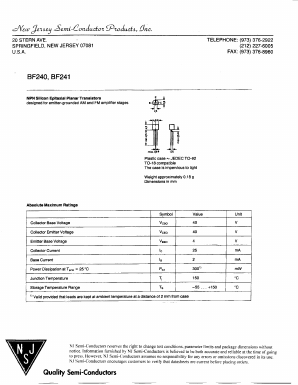 F240 Datasheet PDF New Jersey Semiconductor