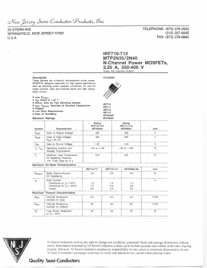 IRF710 Datasheet PDF New Jersey Semiconductor