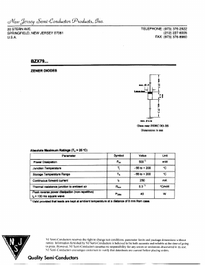 BZX79C10 Datasheet PDF New Jersey Semiconductor