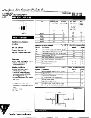 MR826 Datasheet PDF New Jersey Semiconductor