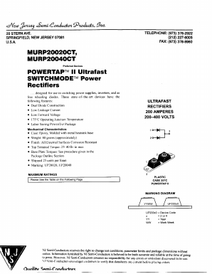 MURP20040CT Datasheet PDF New Jersey Semiconductor