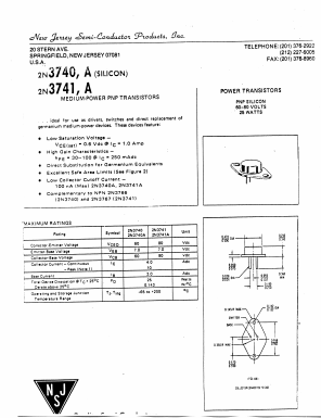 2N3740A Datasheet PDF New Jersey Semiconductor