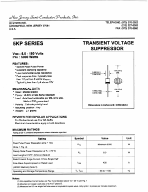 5KP130 Datasheet PDF New Jersey Semiconductor