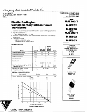 MJE800T Datasheet PDF New Jersey Semiconductor