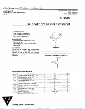 BUX98C Datasheet PDF New Jersey Semiconductor
