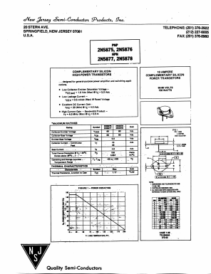 2N5876 Datasheet PDF New Jersey Semiconductor