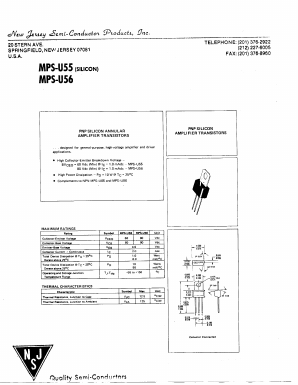 MPS-U55 Datasheet PDF New Jersey Semiconductor