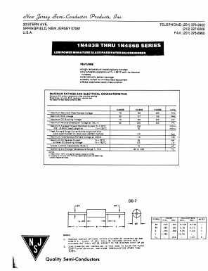 1N483B Datasheet PDF New Jersey Semiconductor