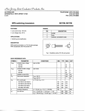 BCY58X Datasheet PDF New Jersey Semiconductor