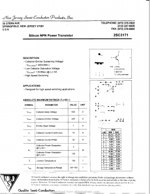 2SC3171 Datasheet PDF New Jersey Semiconductor
