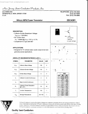 2SC4381 Datasheet PDF New Jersey Semiconductor