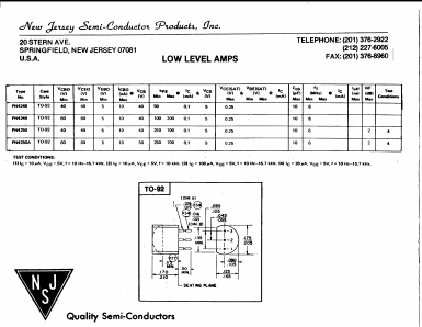 PN4250 Datasheet PDF New Jersey Semiconductor