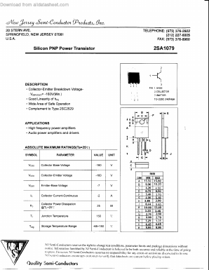 A1079 Datasheet PDF New Jersey Semiconductor